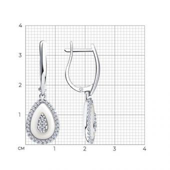 Sokolov earrings in 925 silver with zirconia and ceramic