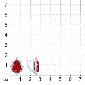 Sokolov Серьги из серебра 925 пробы с красными рубинами и фианитами
