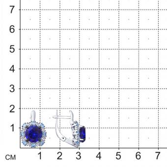 Sokolov Серьги из серебра 925 пробы с синими сапфирами и фианитами