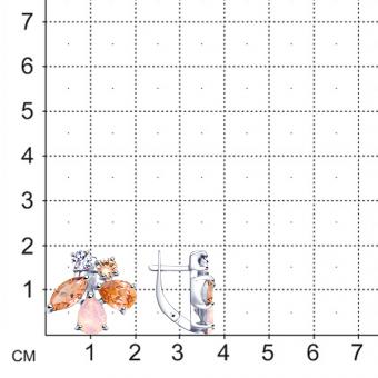 Серебряные серьги с розовыми кристаллами Swarovski