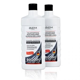 BEM: Autopolitur Hochglanz SET, Versiegelung, Regenabweiser, Politur, Auto, Motorrad, Leder, Kunststoff, Reiniger, Lotuseffekt