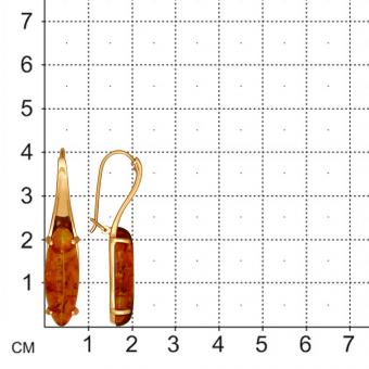 Sokolov Серьги из позолоченного серебра 925 пробы с янтарём