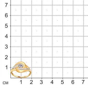 Кольцо из позолоченного серебра с фианитами