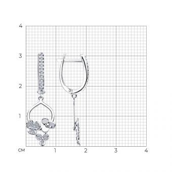Серебряные серьги 925 пробы с фианитами
