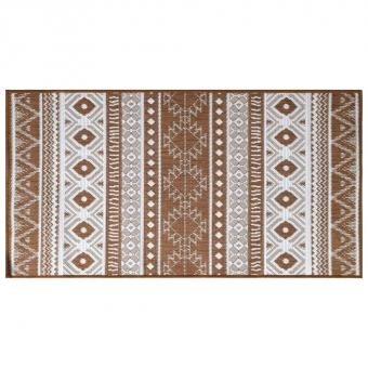 Outdoor-Teppich Braun und Weiß 80x150 cm Beidseitig Nutzbar