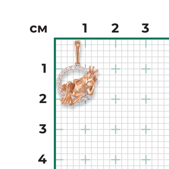 „Froschkönig“-Anhänger aus 585 Rotgold mit Zirkonia, Höhe ca. 21 mm