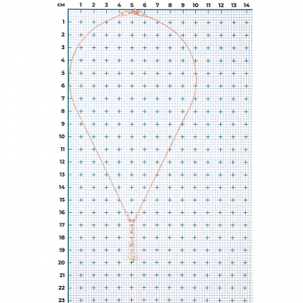 Attractive necklace with pendant, Russian rose gold 585, with pearls, length 50 cm