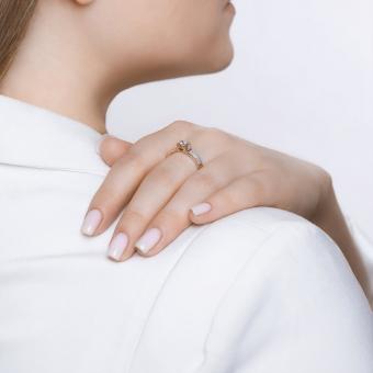 Восхитительное женское кольцо из красного золота 585 пробы, с бриллиантами 0,27 ct. WSI