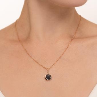 Anhänger, Russisches Rotgold 585, mit Onyx, Höhe ca. 20 mm