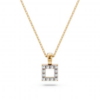 Necklace, red / white and yellow gold 585, with brilliant-cut diamonds approx. 0,06 ct. GSI