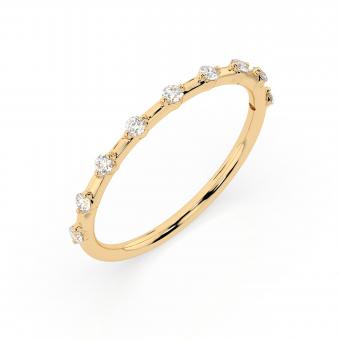 Women's ring, red / white and yellow gold 585, with brilliant-cut diamonds approx. 0,18 ct. GSI