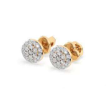 Stud earrings, red / white and yellow gold 585, with brilliant-cut diamonds approx. 0,30 ct. GSI, diameter approx. 6,5 mm