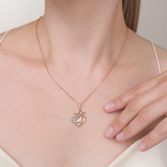 Schöne Anhänger, Russisches Rot-/Weißgold 585, mit Zirkonia, Höhe ca. 28 mm