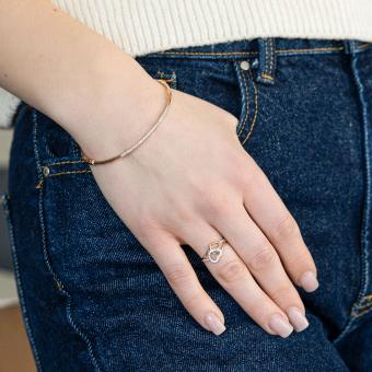 Bracelet in Russian red gold 585 with cubic zirconia