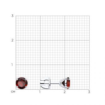 Ohrstecker, Silber 925, mit Granat - Durchmesser ca. 5 mm