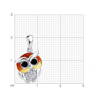925 sterling silver pendant with cubic zirconia and enamel, height approx. 21 mm
