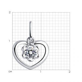 Anhänger, Silber 925, mit Zirkonia, Höhe ca. 17 mm