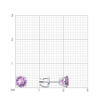 Ohrstecker, Silber 925, mit Amethysten - Durchmesser ca. 5 mm