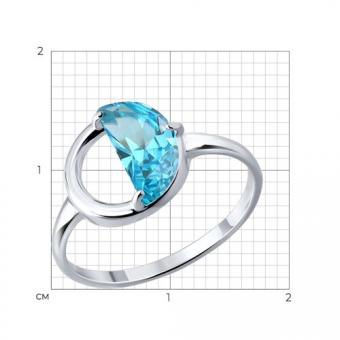 Eleganter Damenring aus Silber 925 mit blauem Zirkonia, ca. 10 mm