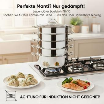 BEM Пароварка из нержавеющей стали 18/10 со стеклянной крышкой, Ø 28 см, 6 частей