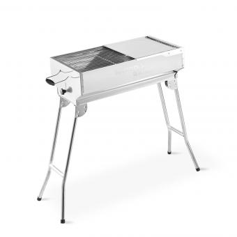 Rambo Grill Set – Edelstahl-Mangal mit Grillaufsatz für 11 automatisch drehende Spieße