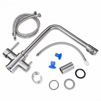 BEM 3-ходовой смеситель из нержавеющей стали 18/10, матовая шлифованная поверхность