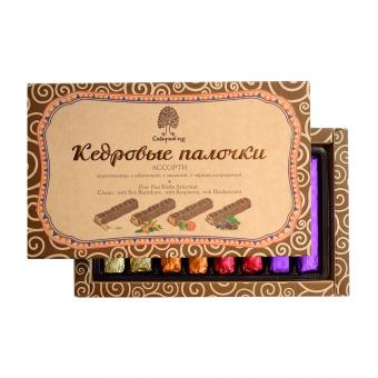 Большой набор кедровых сладостей: шоколадные конфеты, кедровый трюфель, мармелад, кедровые орехи, марципан, грильяж