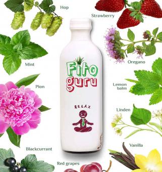 Fitoguru Relax Напиток сокосодержащий с клубникой, мятой и ванилью, 280 мл
