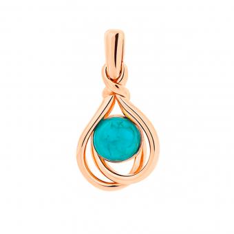 Anhänger aus 925 Silber mit Cognac-Bernstein oder Türkis, rosévergoldet