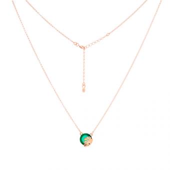 Колье из серебра 925 пробы с агатом или лимонным янтарем, позолота