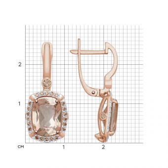 Sokolov Ohrhänger aus 585 Rotgold mit Topas Swarovski und Zirkonia