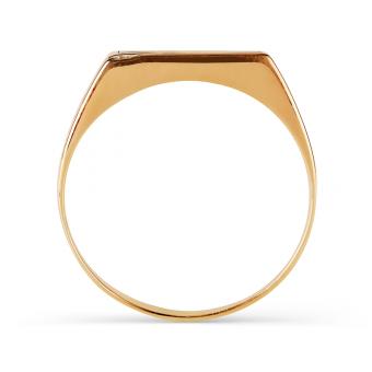 Karatov men's ring in 585 red gold with cubic zirconia and black enamel