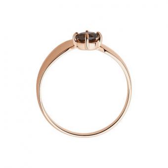 Sokolov ladies ring gold plated 925 silver with one smoky topaz
