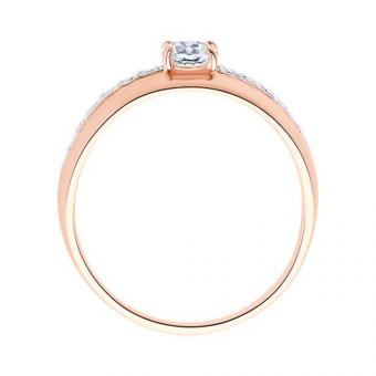 Sokolov Кольцо из серебра 925 пробы с позолотой и фианитами