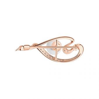 Брошь из позолоченного серебра 925 пробы с жемчугом и фианитами