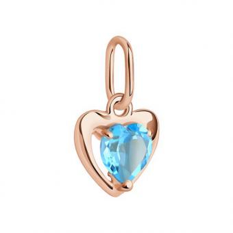 Sokolov Anhänger Herz aus 585 Rotgold mit Topas