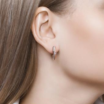 Sokolov Серьги из позолоченного серебра 925 пробы с бриллиантами