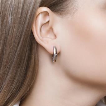 Sokolov Серьги из позолоченного серебра 925 пробы с бриллиантами