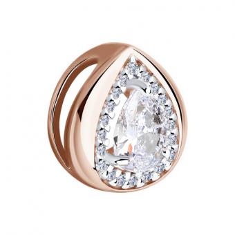 Sokolov Подвеска-капля из серебра 925 пробы с позолотой и цирконием