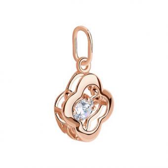 Sokolov cloverleaf pendant in 925 silver gold-plated with zirconia