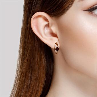 Sokolov Серьги из красного золота 585 пробы с гранатами и фианитами