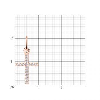 Sokolov Подвеска-крест из красного золота 585 пробы с фианитами