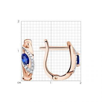 Sokolov Серьги из золота 585 пробы с бриллиантами и сапфирами