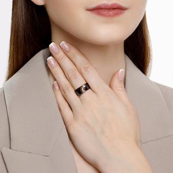 Sokolov Кольцо из золота 585 пробы с бриллиантами и керамическими вставками - 18 мм (57)