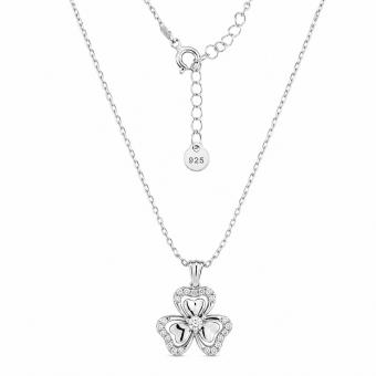 Collier aus 925 Silber mit einem Blumen-Anhänger mit Swarovski Zirkonia