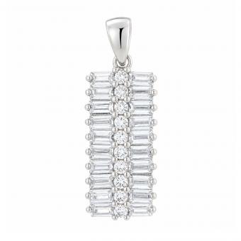 Set: Ohrringe + Anhänger aus 925 Silber mit Glaskristallen