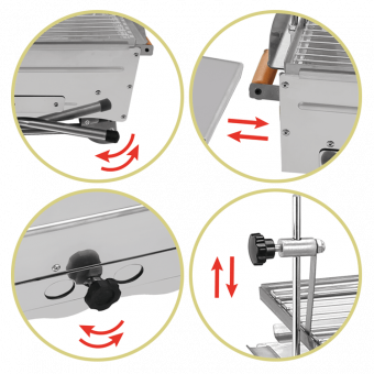 Zusammenklappbarer und tragbarer Holzkohlegrill aus Edelstahl