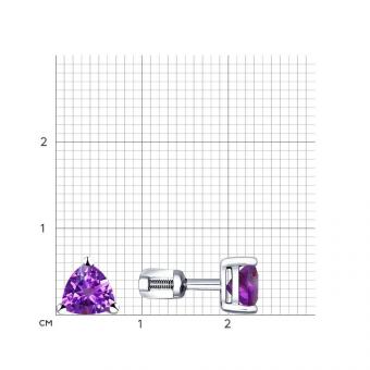 Серьги-пусеты из серебра 925 пробы с аметистами