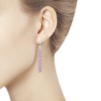 Серебряные серьги 925 пробы с фианитами​