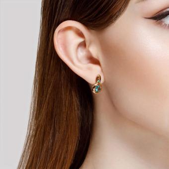 Sokolov Серьги из красного золота 585 пробы с топазами Swarovski и фианитами